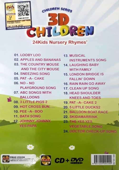 3D Children 24Kids Nursery Thymes 3 (CD + DVD) - Image 2