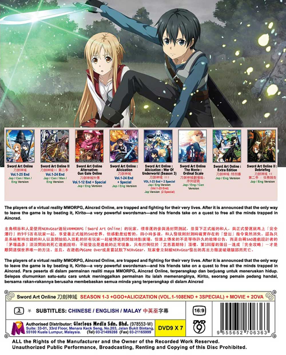 Sword Art Online Season 1-3+GGO+Alicization+ MOVIE + 2OVA - Image 3